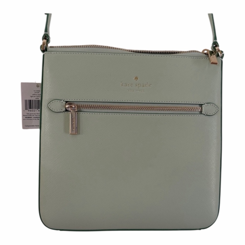 kate spade sadie lt olive NS saffiano leather crossbody with gold hardware NWT
